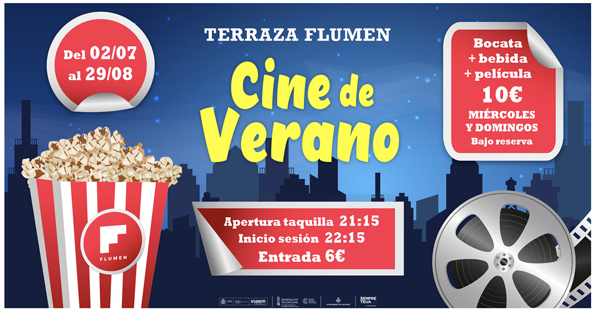 🎞🍿 VUELVE EL CINE DE VERANO A LA TERRAZA DEL FLUMEN