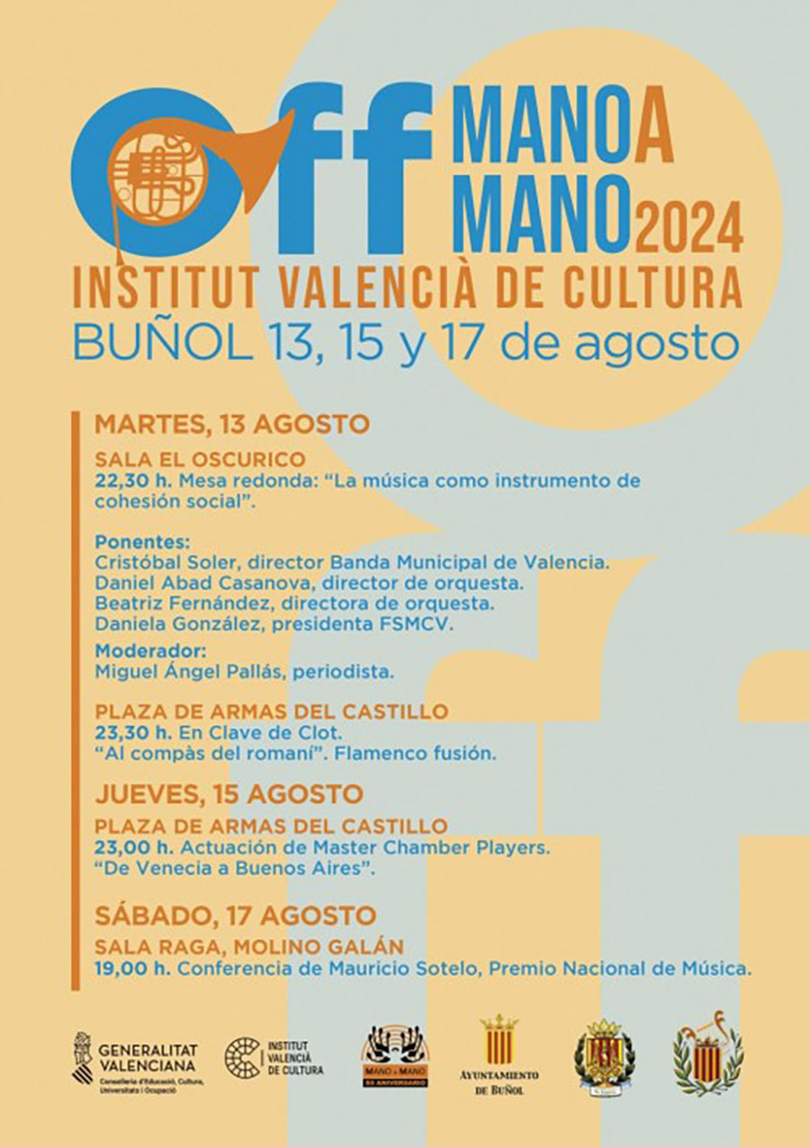 El Institut Valencià de Cultura organiza el Off del Mano a Mano de Buñol