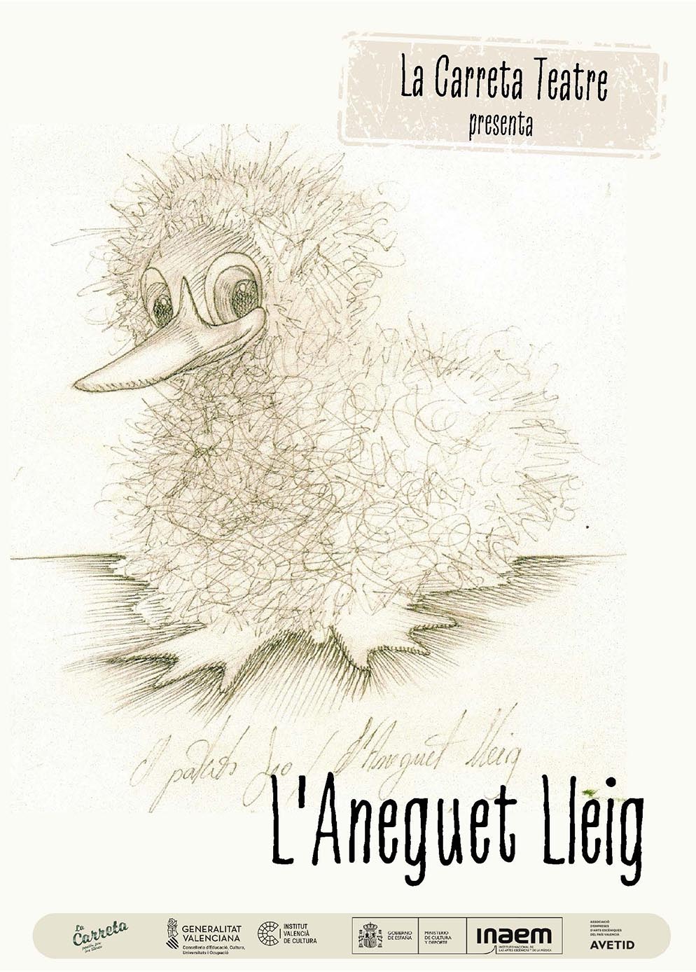 La Sala L’Horta retoma este domingo su programación con una adaptación para títeres del cuento “L’ aneguet lleig”, de Cristian Andersen