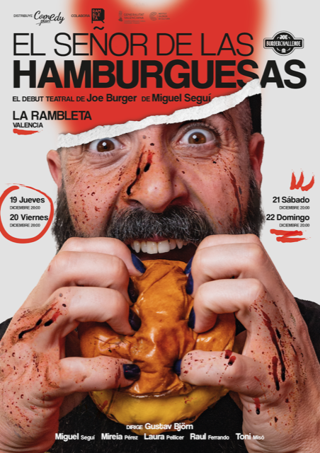 De las redes sociales al teatro: Joe Burger presenta en Valencia ‘El señor de las hamburguesas’, su primer thriller gastronómico